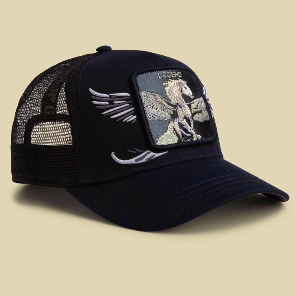 Goorin Bros Farm WINGS LEGEND Snapback Trucker Hat Black White NWT - Picture 5 of 9